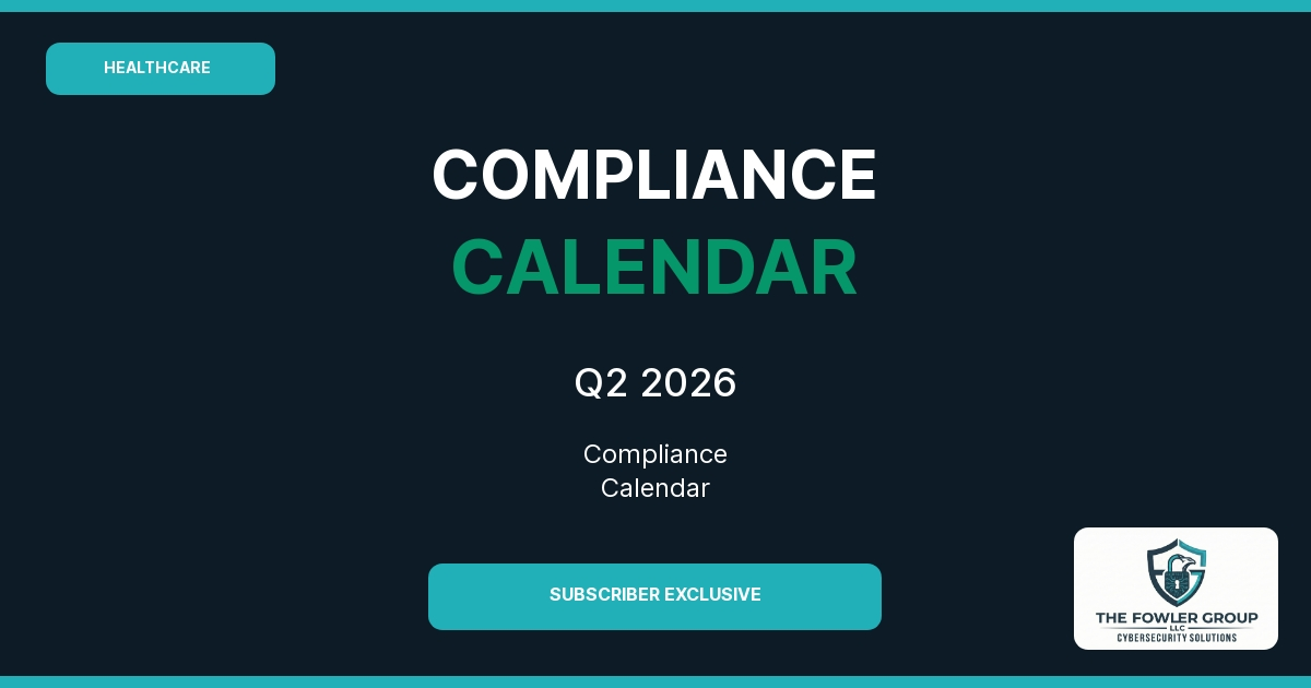 Healthcare Compliance Calendar — Q2 2026