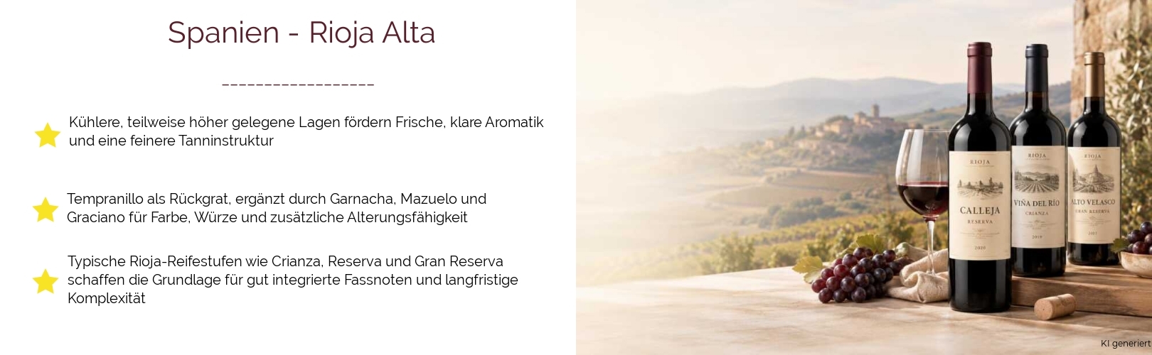 Wein & Spirituosen - aus Spanien
			in der Region
			Rioja
			in der Subregion
			Rioja Alta