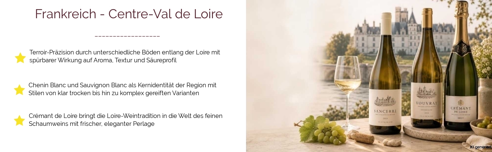 Wein & Spirituosen - aus Frankreich
			in der Region
			Loire
			in der Subregion
			Centre-Val de Loire