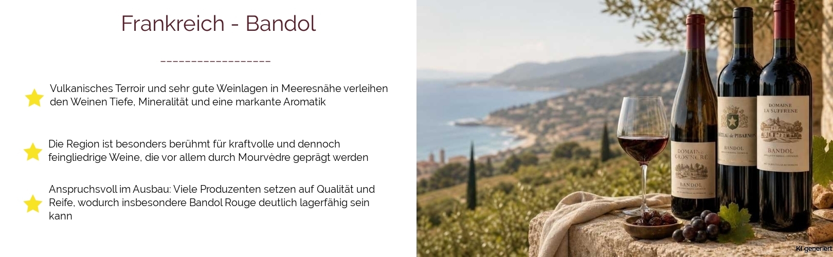 Wein & Spirituosen - aus Frankreich
			in der Region
			Bandol