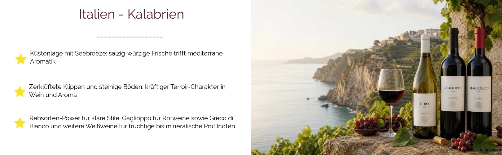 Wein & Spirituosen - aus Italien
			in der Region
			Kalabrien