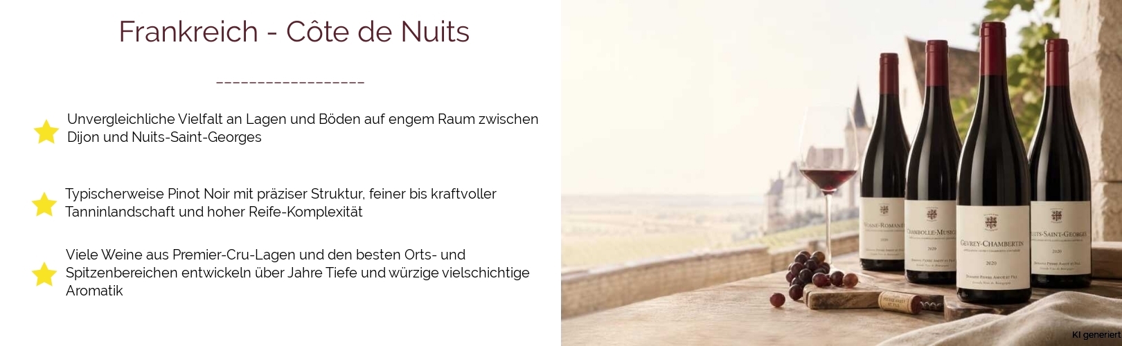Wein & Spirituosen - aus Frankreich
			in der Region
			Burgund
			in der Subregion
			Côte de Nuits