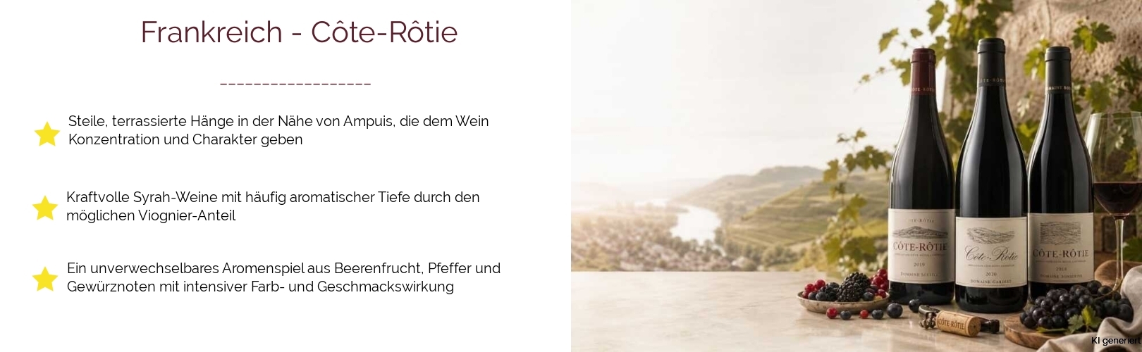 Wein & Spirituosen - aus Frankreich
			in der Region
			Rhône
			in der Subregion
			Côte-Rôtie