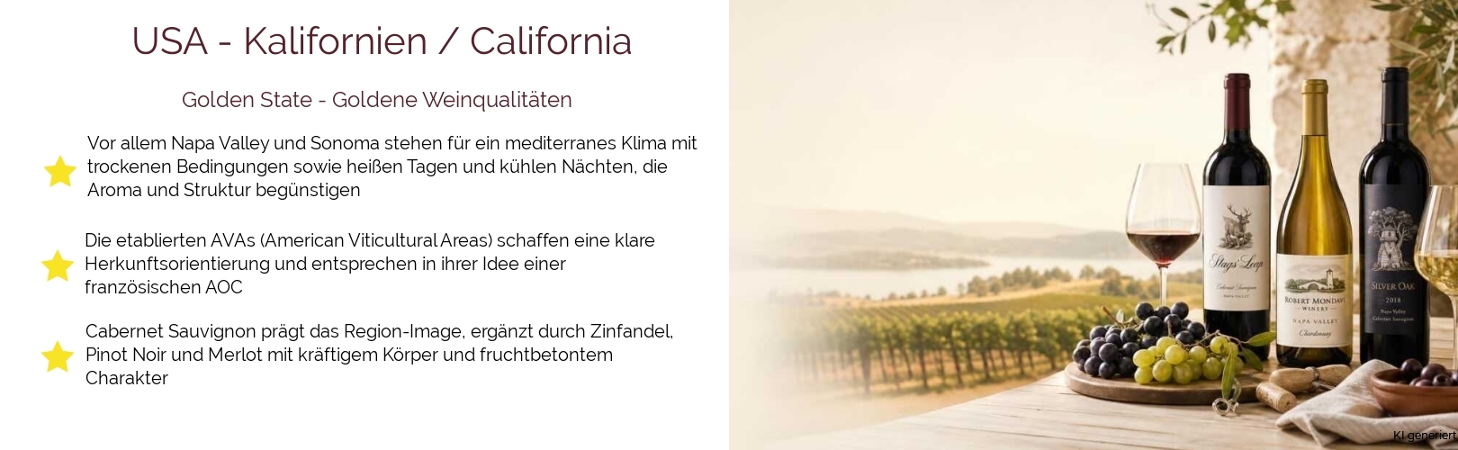 Wein & Spirituosen - aus USA
			in der Region
			Kalifornien / California