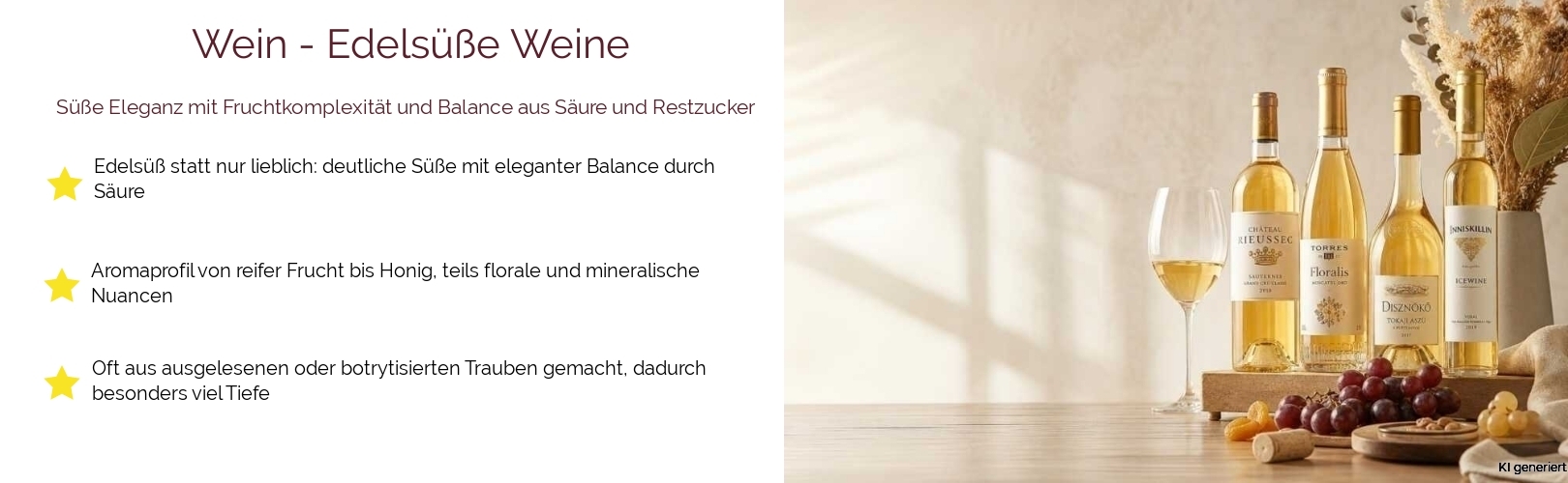 Wein / Süßwein / Dessertwein / Edelsüße Weine