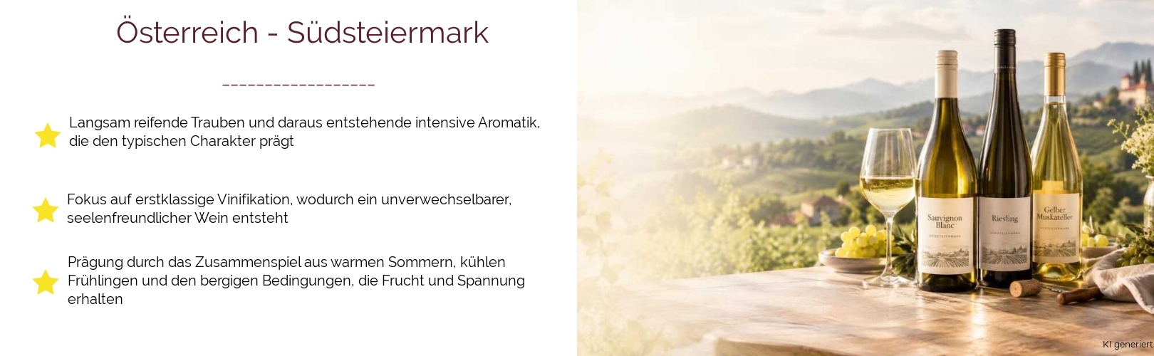 Wein & Spirituosen - aus Österreich
			in der Region
			Südsteiermark