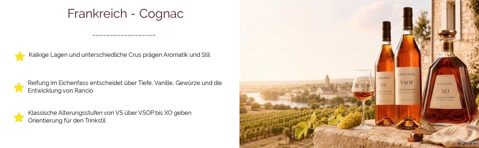 Wein & Spirituosen - aus Frankreich
			in der Region
			Cognac
