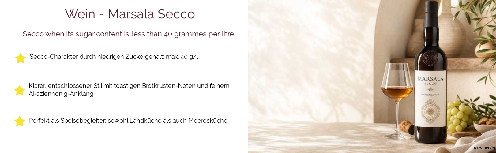 Süßwein / Dessertwein / Marsala / Marsala Secco
