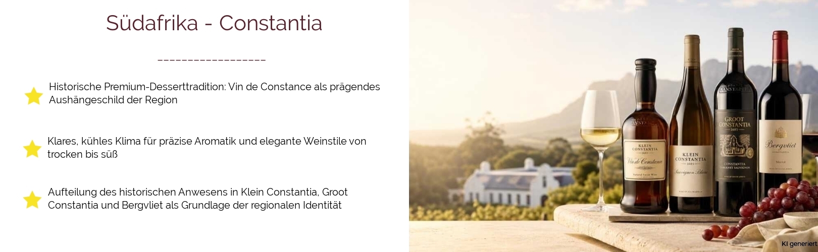 Wein & Spirituosen - aus Südafrika
			in der Region
			Constantia