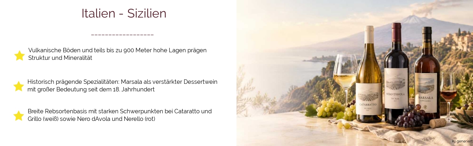 Wein & Spirituosen - aus Italien
			in der Region
			Sizilien