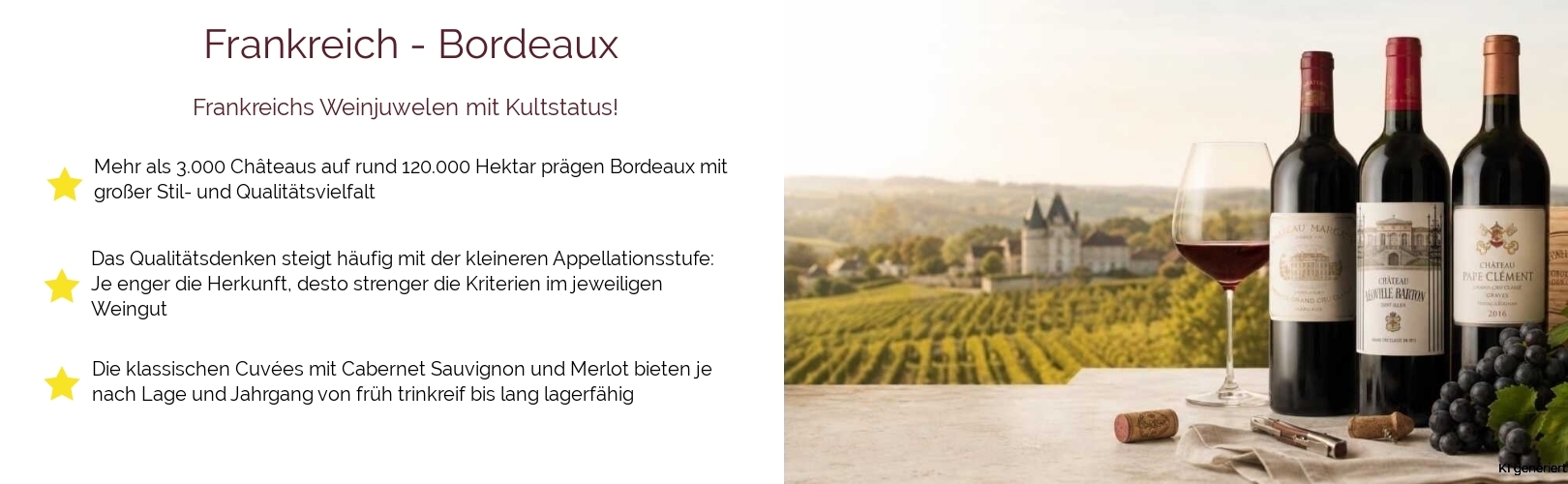 Wein & Spirituosen - aus Frankreich
			in der Region
			Bordeaux