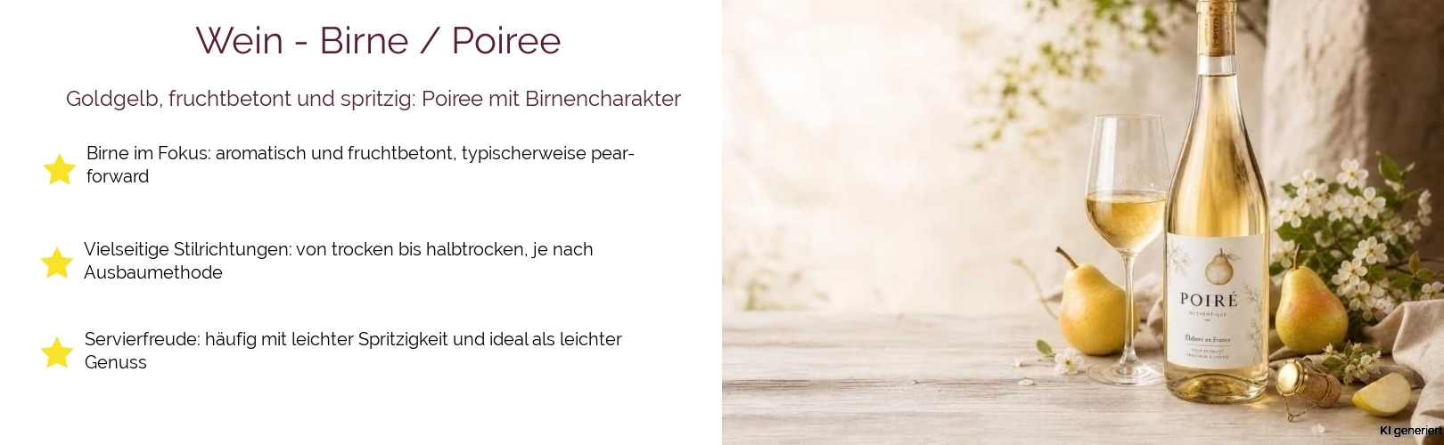 Wein / Fruchtweine / Birne / Poiree