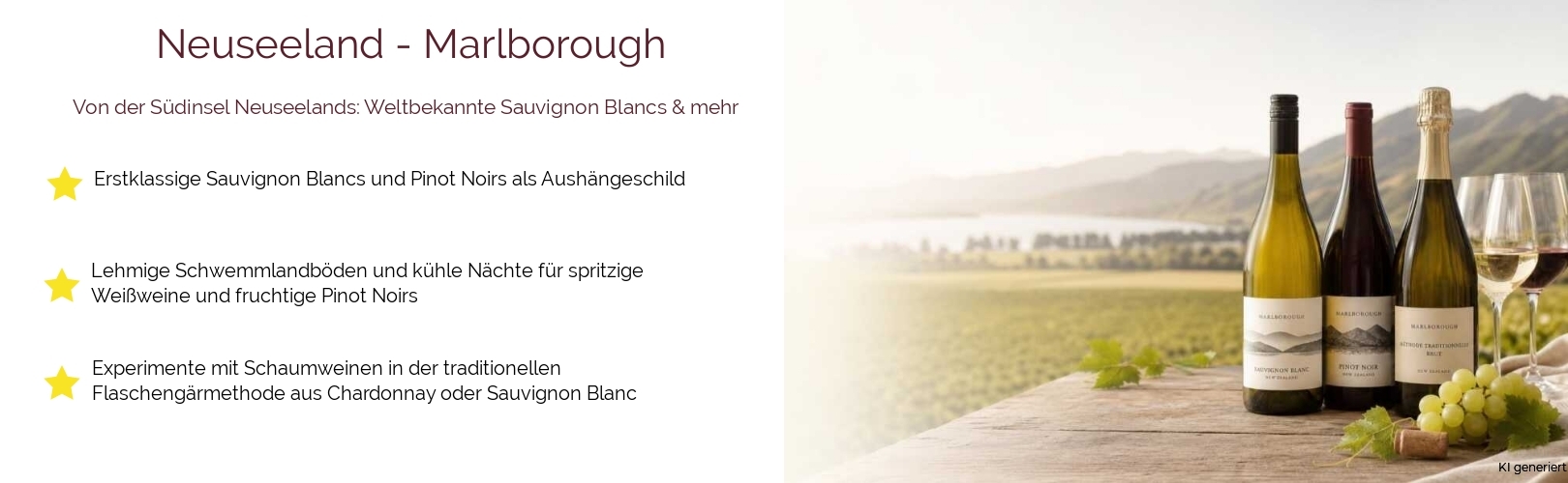 Wein & Spirituosen - aus Neuseeland
			in der Region
			Marlborough