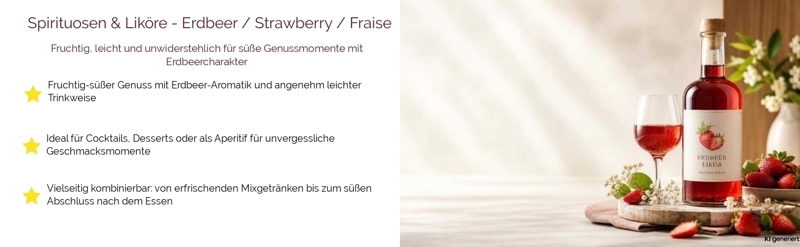 Spirituosen & Liköre / Liköre / Erdbeer / Strawberry / Fraise