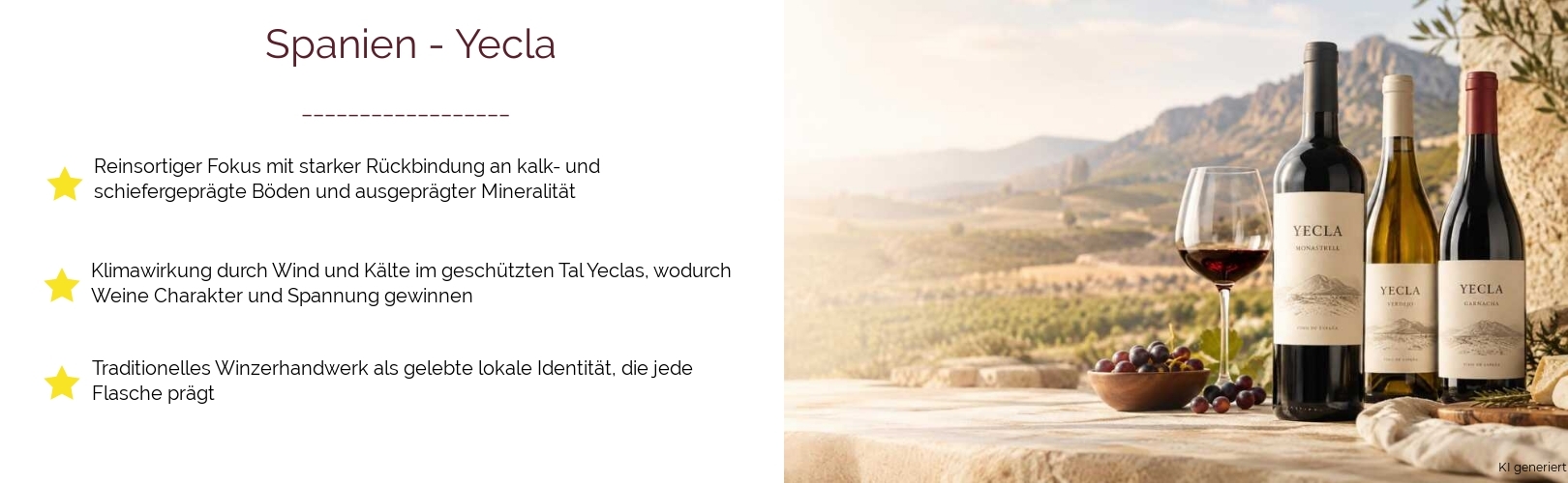 Wein & Spirituosen - aus Spanien
			in der Region
			Yecla