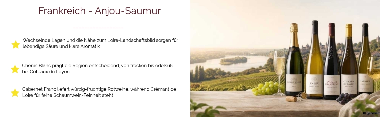 Wein & Spirituosen - aus Frankreich
			in der Region
			Loire
			in der Subregion
			Anjou-Saumur