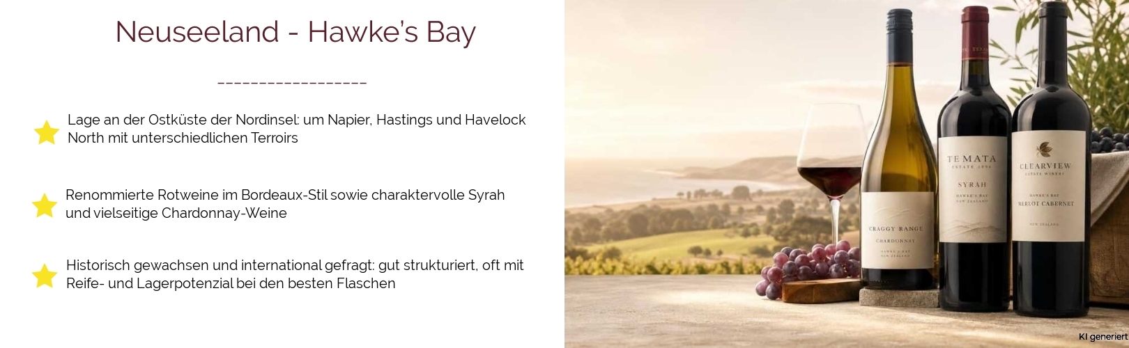 Wein & Spirituosen - aus Neuseeland
			in der Region
			Hawke’s Bay