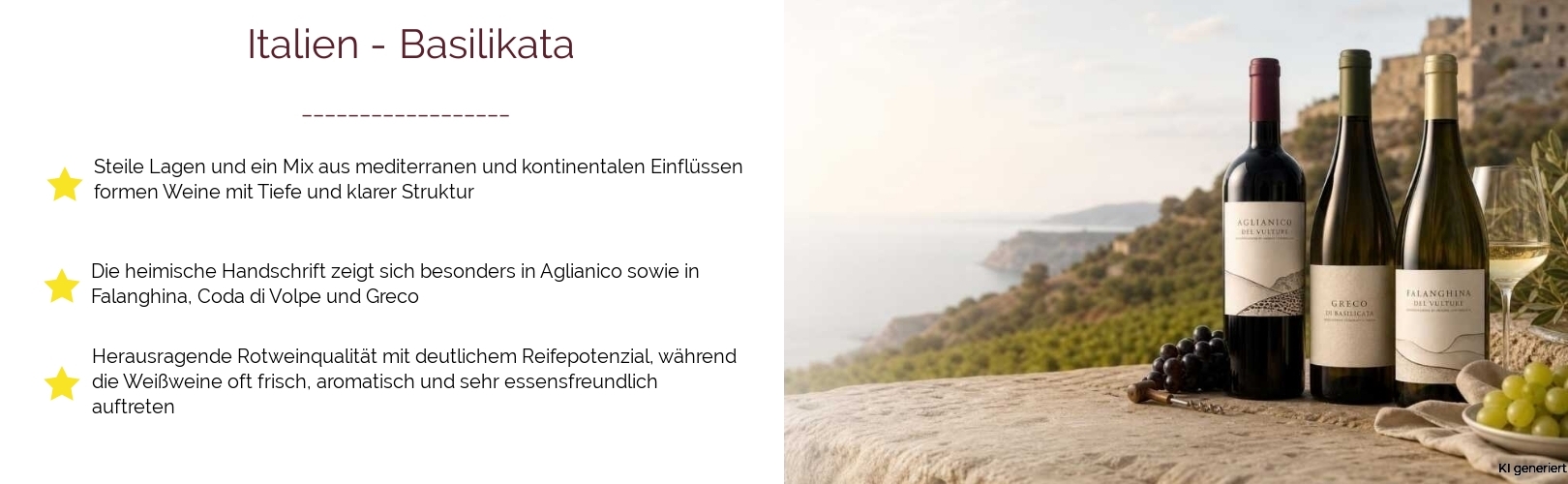 Wein & Spirituosen - aus Italien
			in der Region
			Basilikata