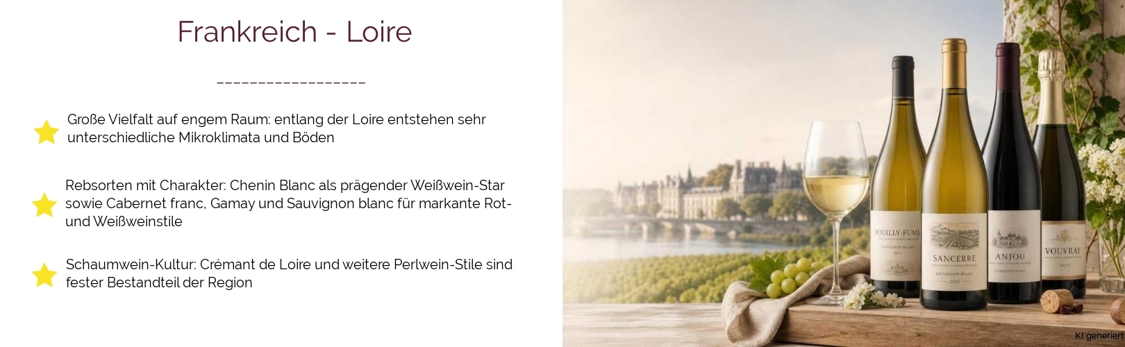Wein & Spirituosen - aus Frankreich
			in der Region
			Loire