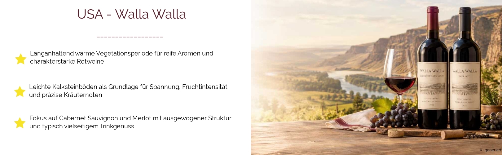 Wein & Spirituosen - aus USA
			in der Region
			Washington State
			in der Subregion
			Walla Walla