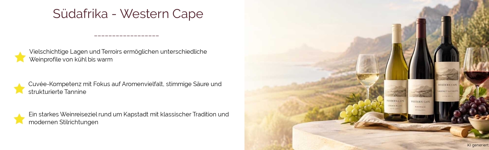 Wein & Spirituosen - aus Südafrika
			in der Region
			Western Cape