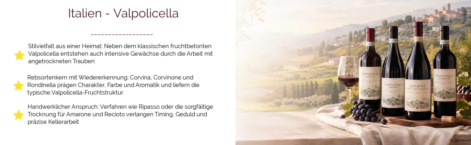 Wein & Spirituosen - aus Italien
			in der Region
			Venetien
			in der Subregion
			Valpolicella