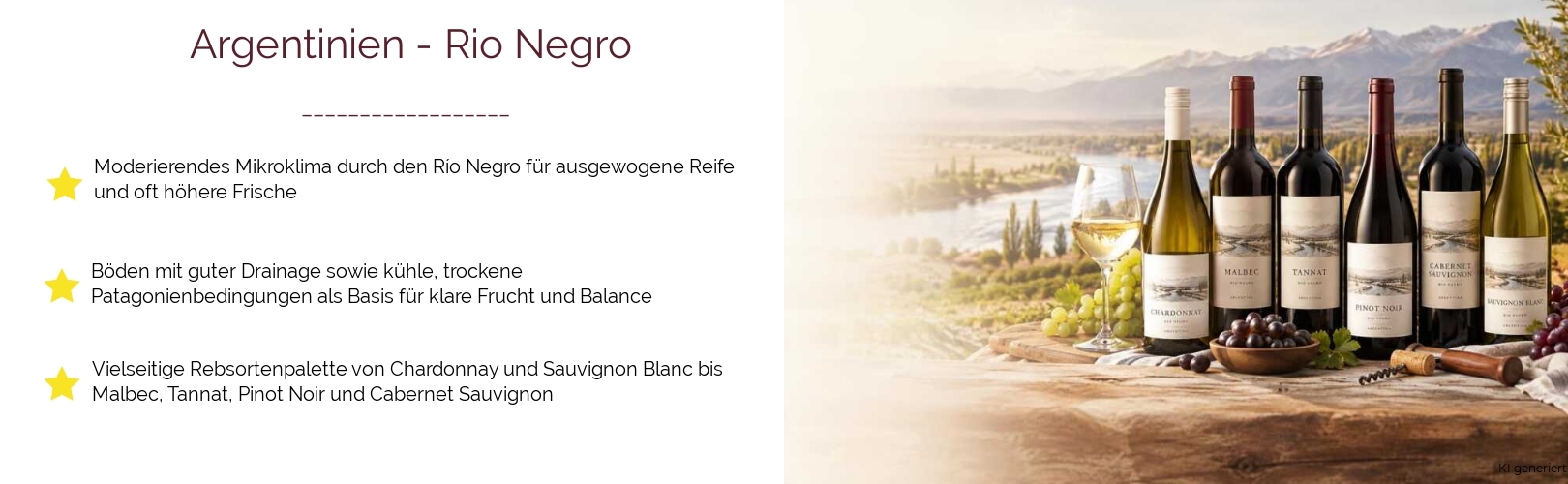 Wein & Spirituosen - aus Argentinien
			in der Region
			Rio Negro
