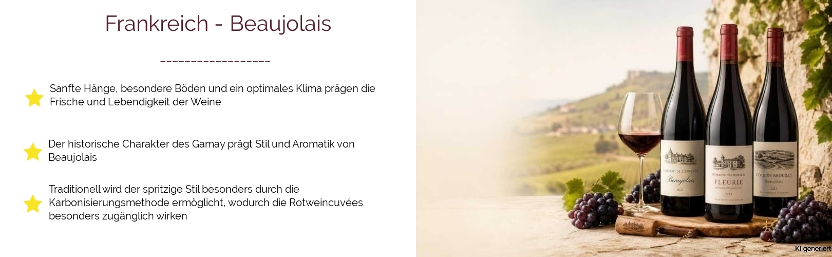 Wein & Spirituosen - aus Frankreich
			in der Region
			Beaujolais