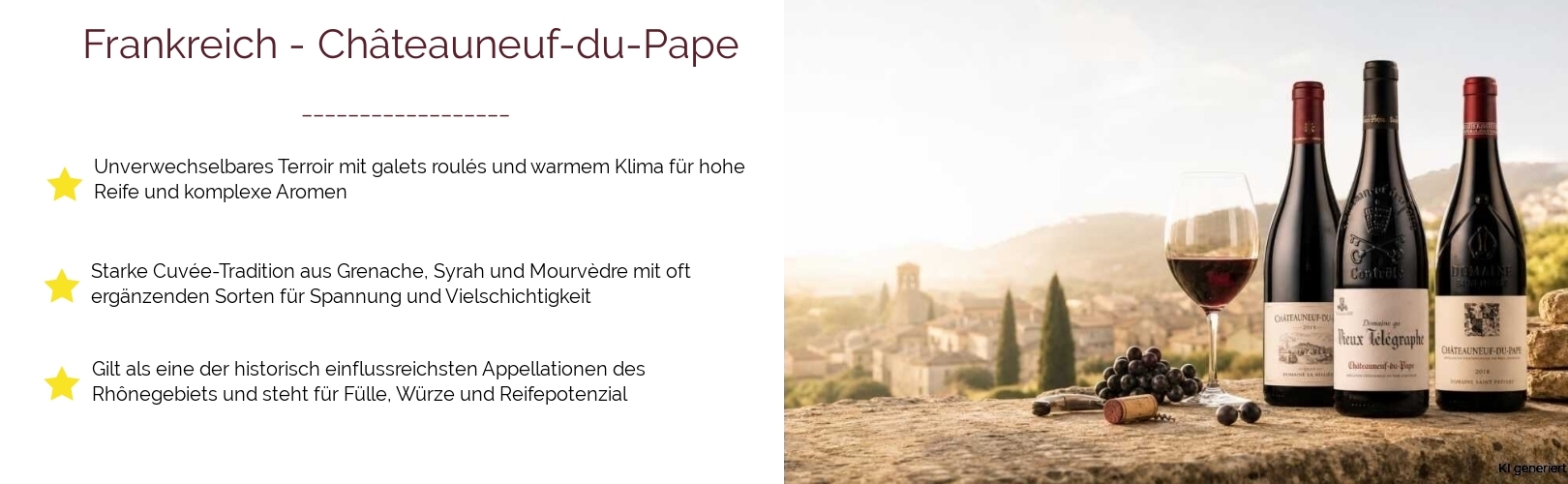 Wein & Spirituosen - aus Frankreich
			in der Region
			Rhône
			in der Subregion
			Châteauneuf-du-Pape