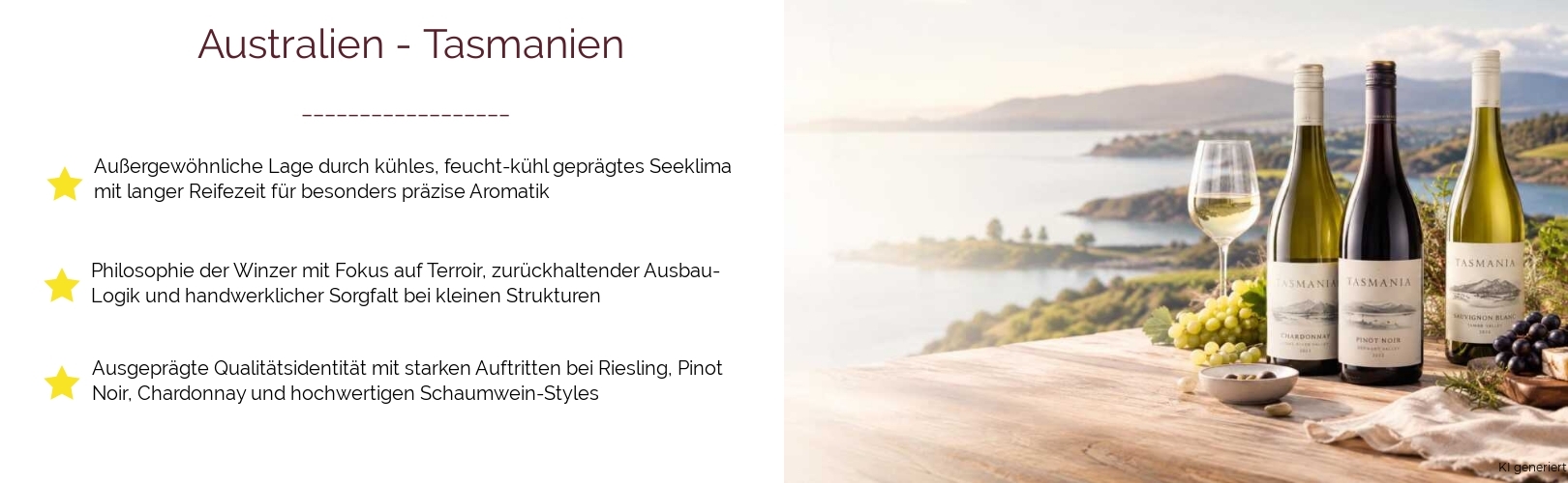 Wein & Spirituosen - aus Australien
			in der Region
			Tasmanien