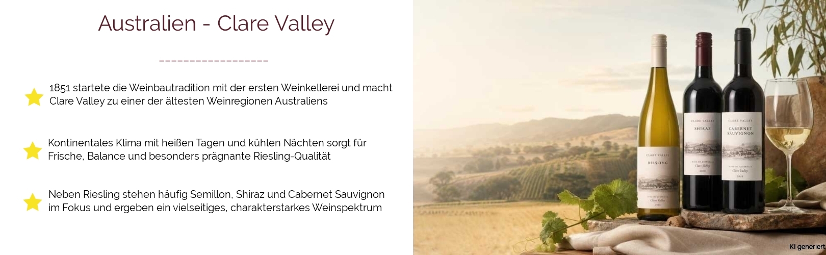 Wein & Spirituosen - aus Australien
			in der Region
			Clare Valley