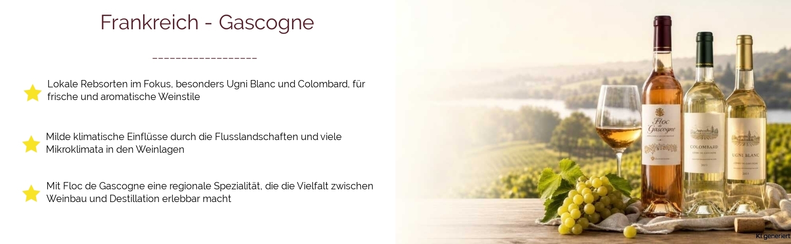 Wein & Spirituosen - aus Frankreich
			in der Region
			Gascogne