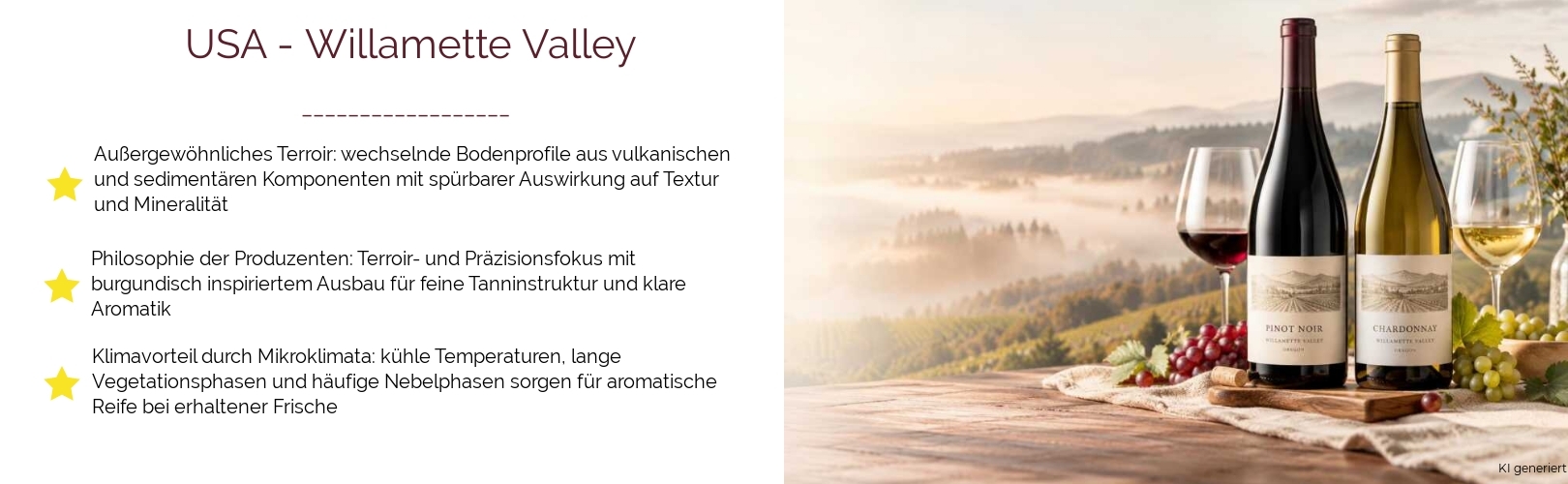Wein & Spirituosen - aus USA
			in der Region
			Oregon
			in der Subregion
			Willamette Valley