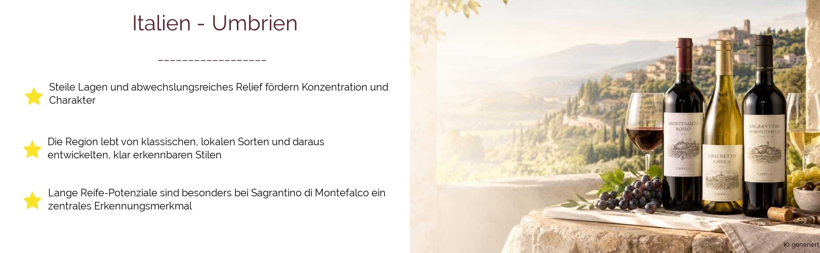 Wein & Spirituosen - aus Italien
			in der Region
			Umbrien