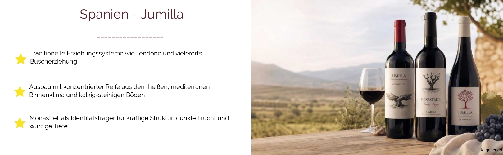 Wein & Spirituosen - aus Spanien
			in der Region
			Jumilla