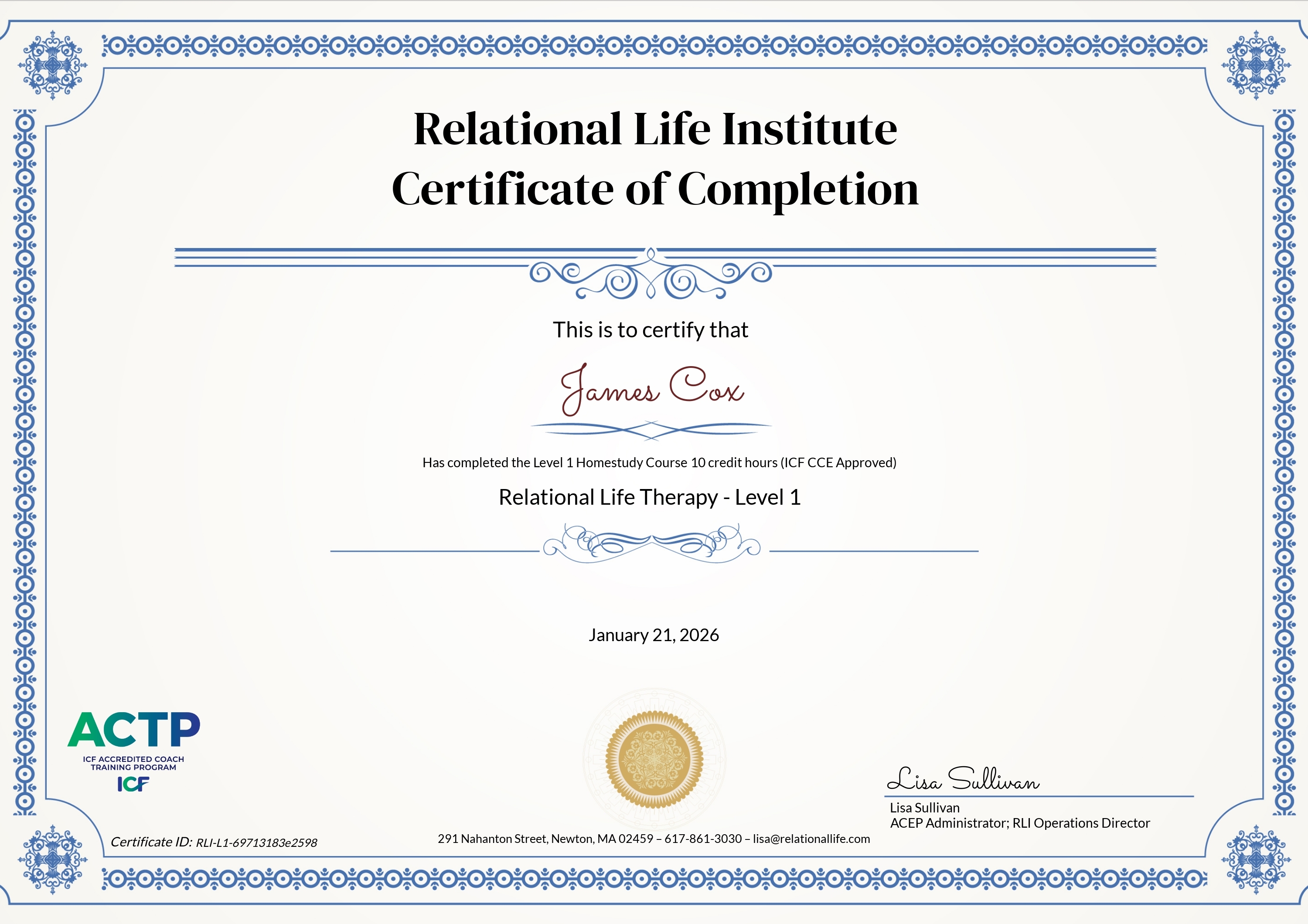 Certificate Preview