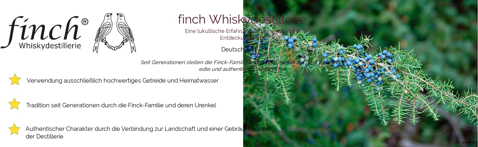 Weingut finch Whiskydestillerie