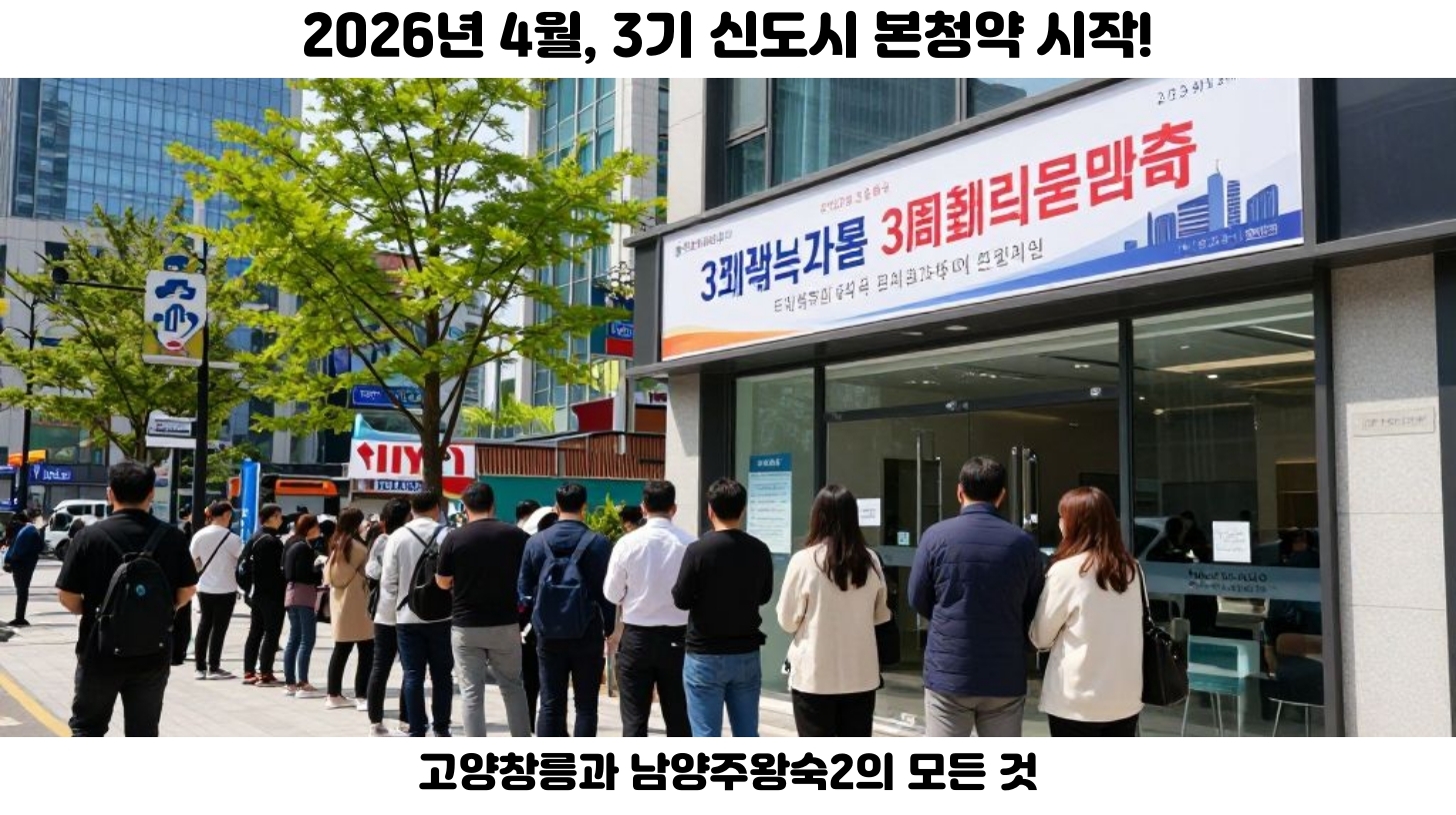 2026년 4월 3기 신도시 본청약 시작, 고양창릉과 남양주왕숙2 분양의 모든 것 2 3기 신도시 본청약
