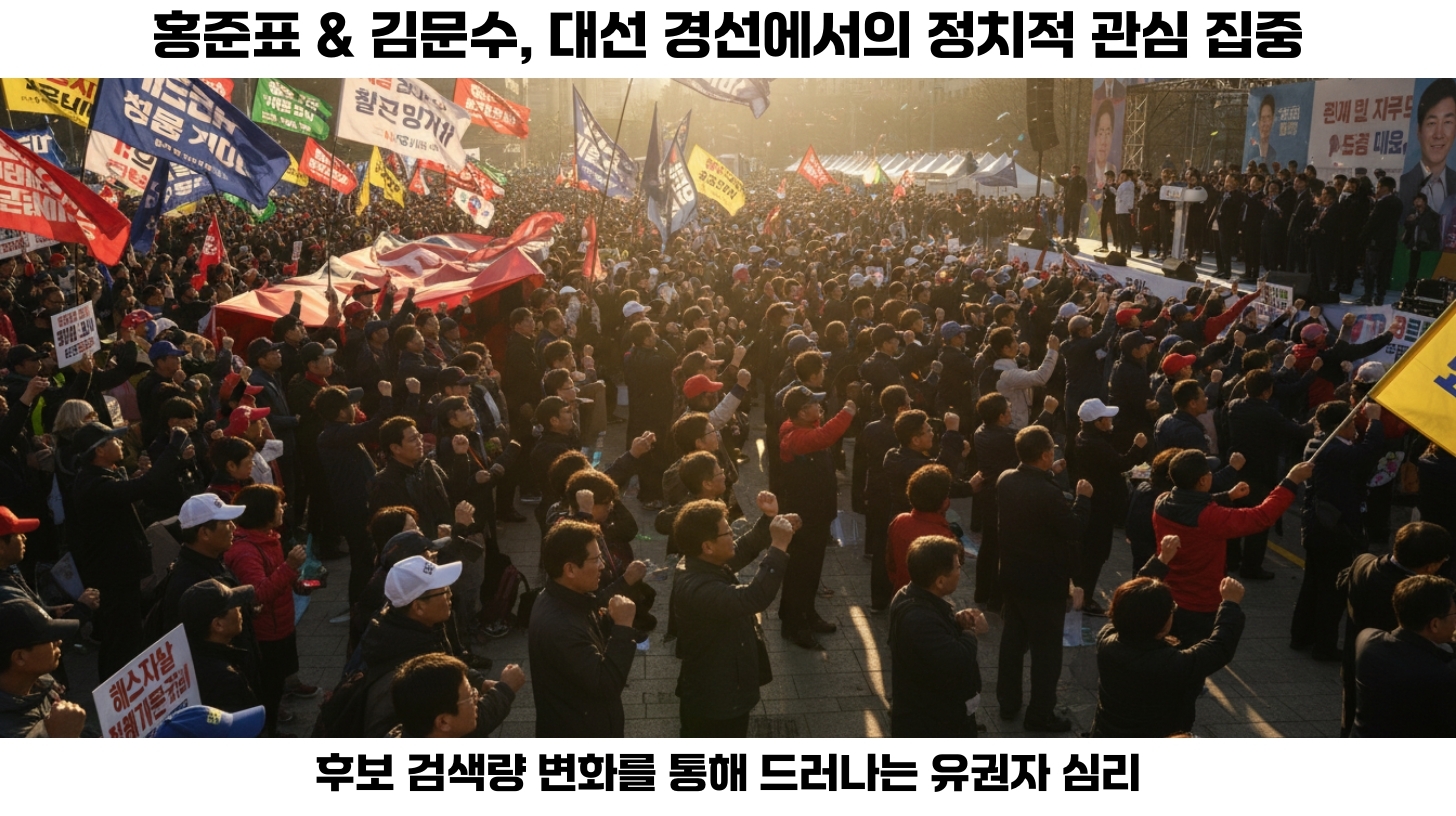 홍준표와 김문수의 검색량 변화 분석: 대선 경선 후보들의 정치적 관심도는 얼마나 증가했을까 2 홍준표와 김문수, 대선 경선에서의 검색량 변화는 무엇을 의미하나