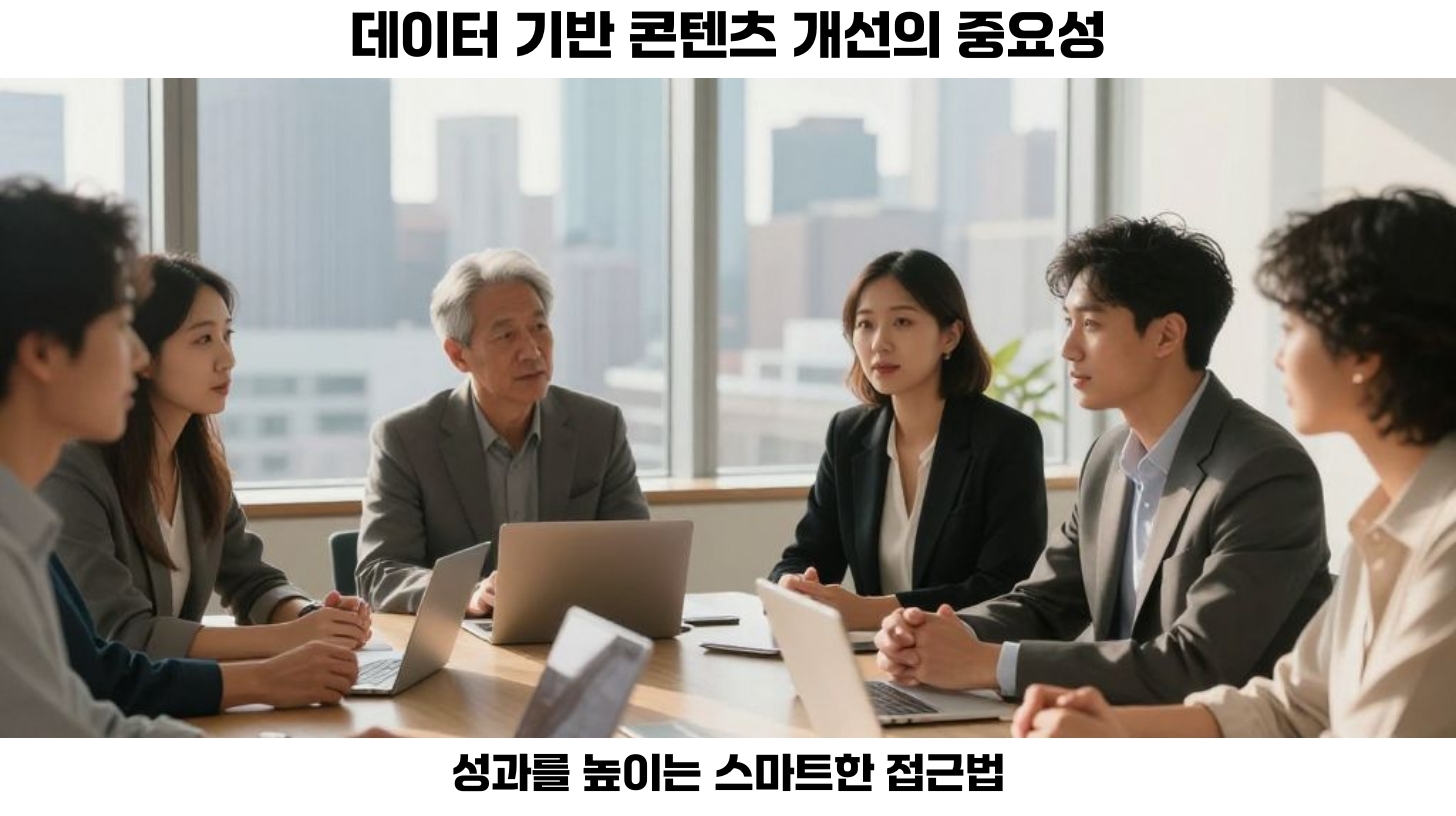 첫번째, 최근 콘텐츠 마케팅 분야에서 데이터 기반 개선의 중요성이 부각되고 있습니다. 두번째, 데이터 분석을 통해 콘텐츠의 효과를 높이는 방법을 이해하게 되면, 단순한 조회수 이상의 중요한 인사이트를 얻을 수 있습니다. 세번째, 이를 통해 사용자 경험을 개선하고 전환율을 높이는 데 기여할 수 있습니다. 네번째, 데이터 기반 콘텐츠 개선의 첫 번째 단계는 '무엇이 효과적인지 파악'하는 것입니다.