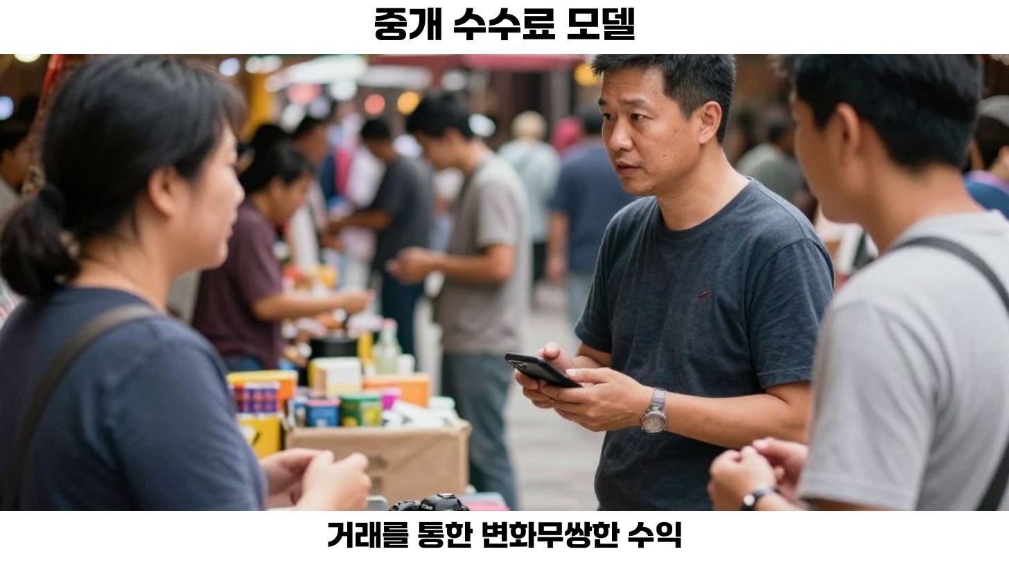 중개 수수료 모델은 주로 거래의 중개를 통해 수익을 생성합니다.