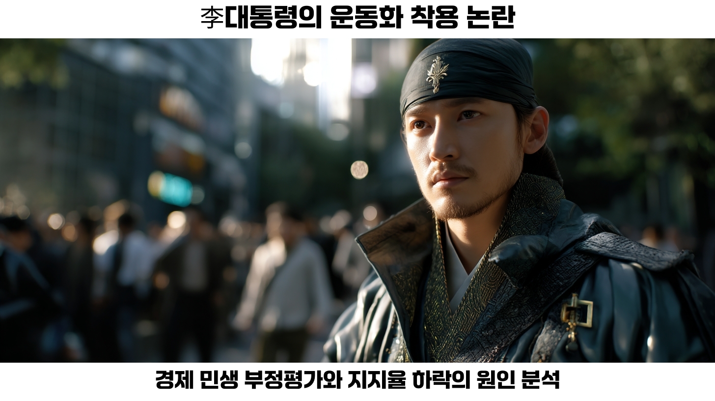李대통령 운동화 착용 논란: 경제 민생 부정평가와 지지율 하락의 원인 분석 2 李대통령 운동화 논란