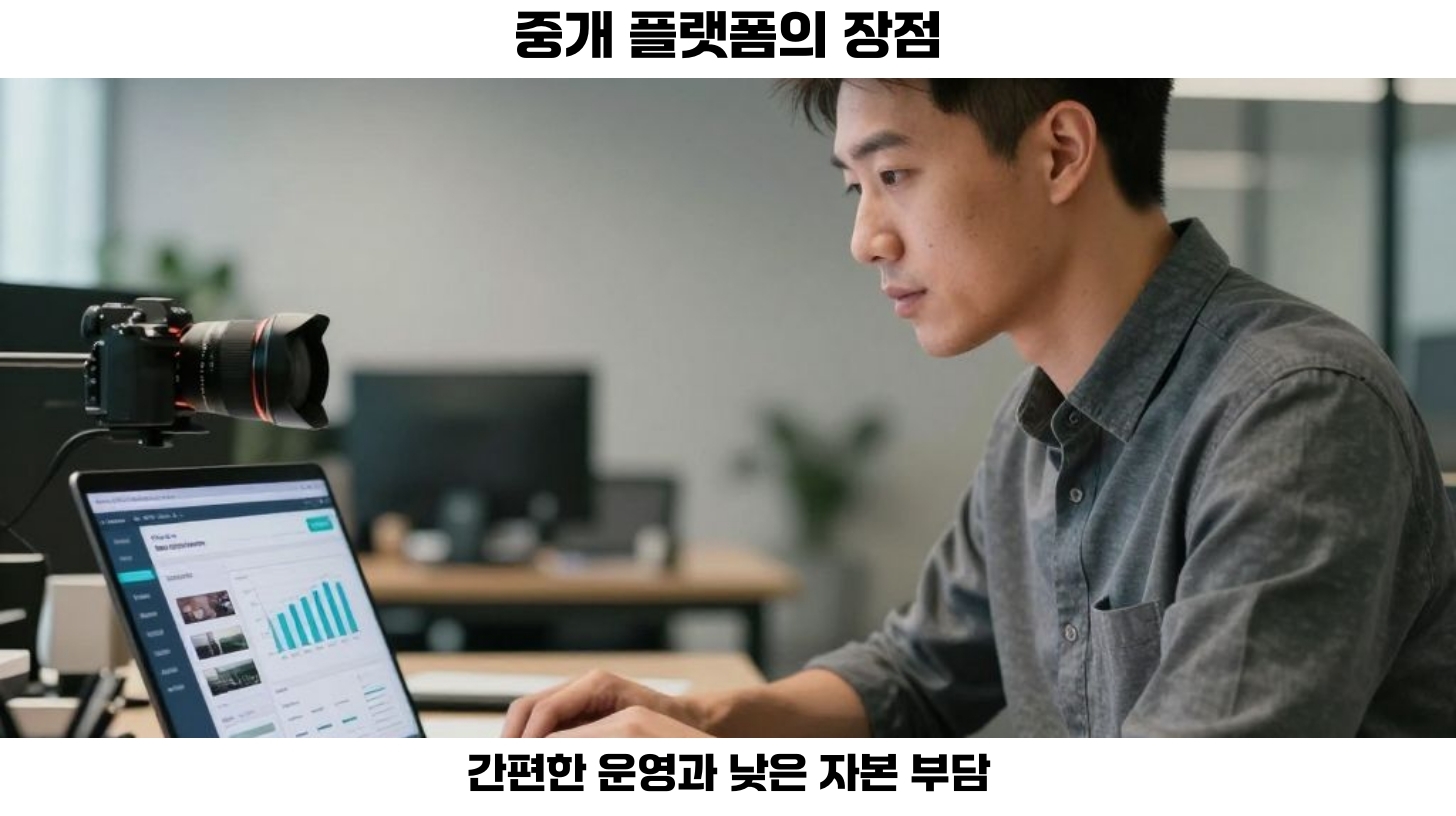 두번째, 중개 플랫폼의 경우는 자본 없이 쉽게 시작할 수 있어 초보자에게 적합합니다.