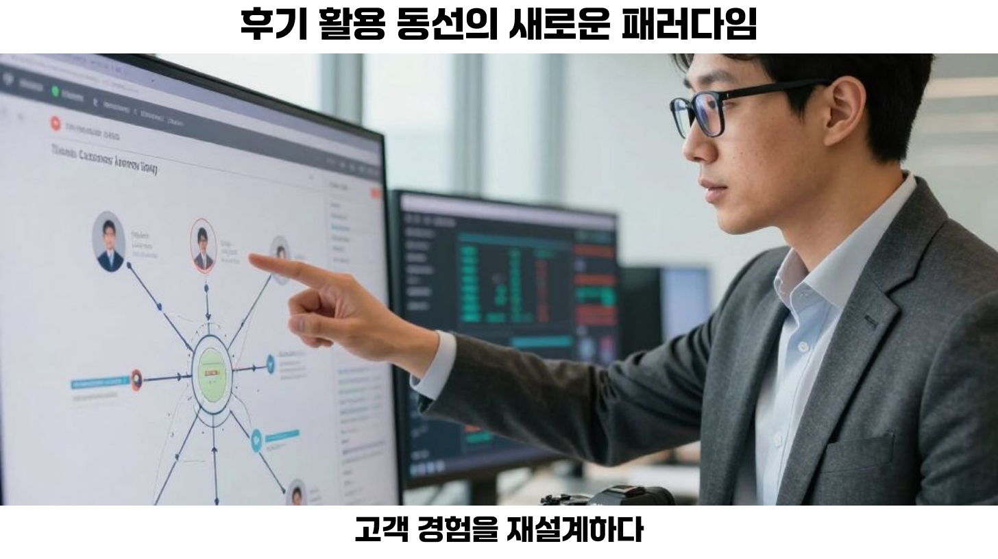 첫번째, 고객 후기와 관련해 고객의 이동 경로를 설계하는 논의는 여러 관점에서 이루어지고 있습니다.