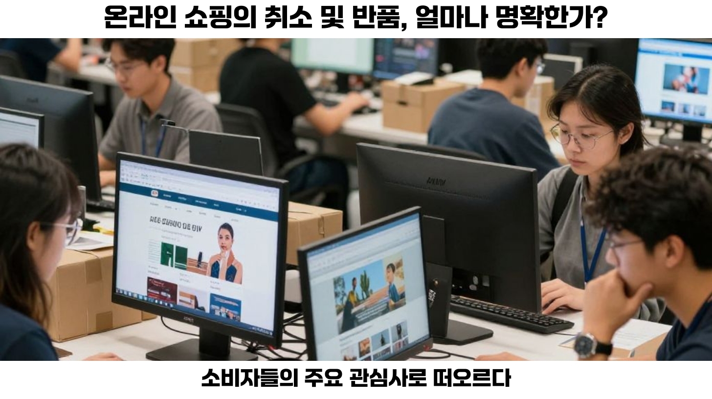 첫번째, 온라인 쇼핑의 편리함이 증가하면서 소비자들은 구매 과정에서 발생할 수 있는 문제를 걱정합니다.
두번째, 소비자들은 특히 상품 취소와 반품 절차가 얼마나 명확한지에 대해 우려하고 있습니다.
세번째, 브랜드와 판매자들은 명확한 절차를 제공하여 소비자의 신뢰를 높여야 합니다.
네번째, 소비자는 상품 수령 후 일정 기간 내에 취소 및 반품 요청이 가능합니다.