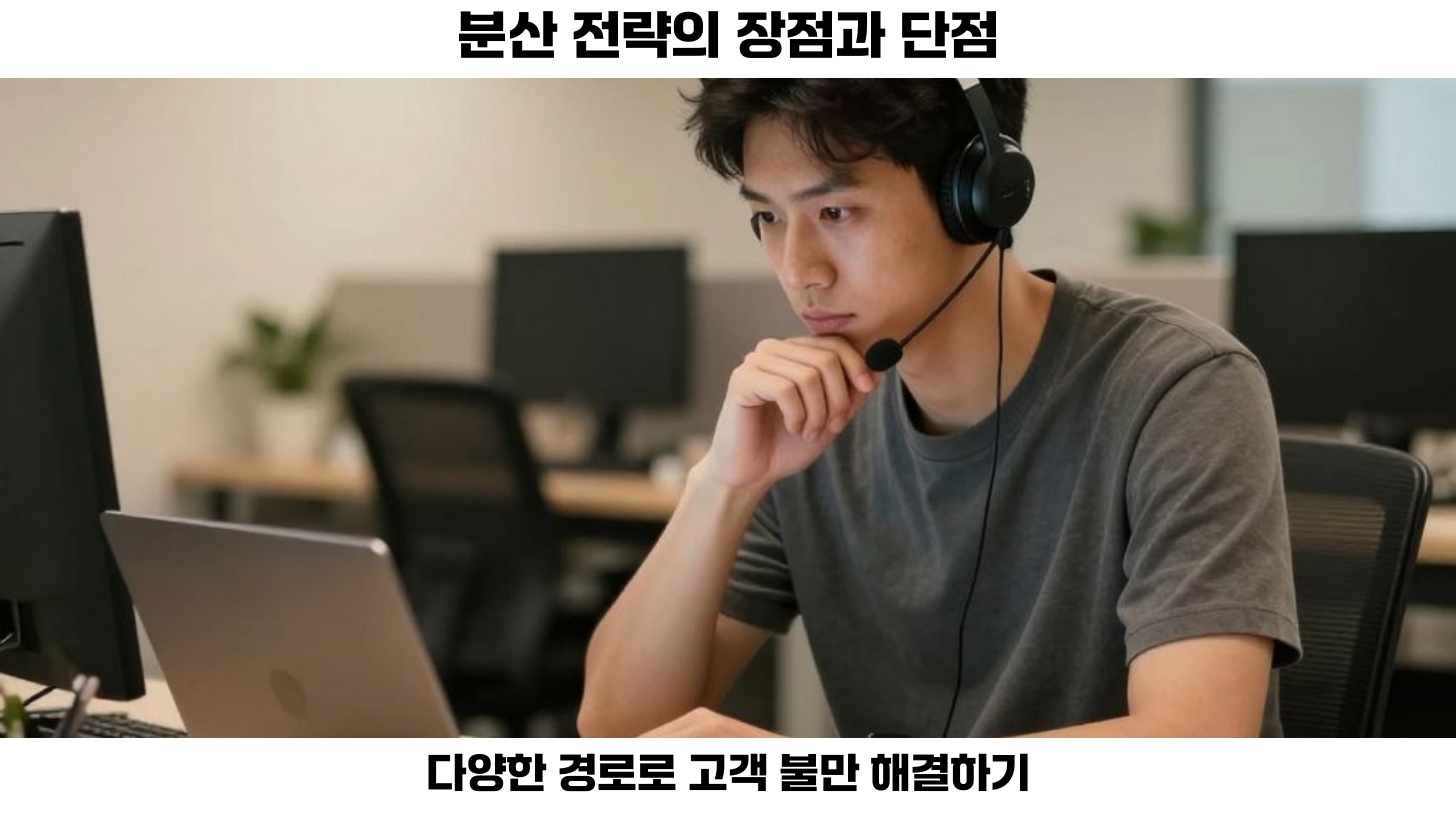 CS 채널을 분산시키는 전략은 고객 불만을 여러 경로로 나누어 처리하는 것입니다.