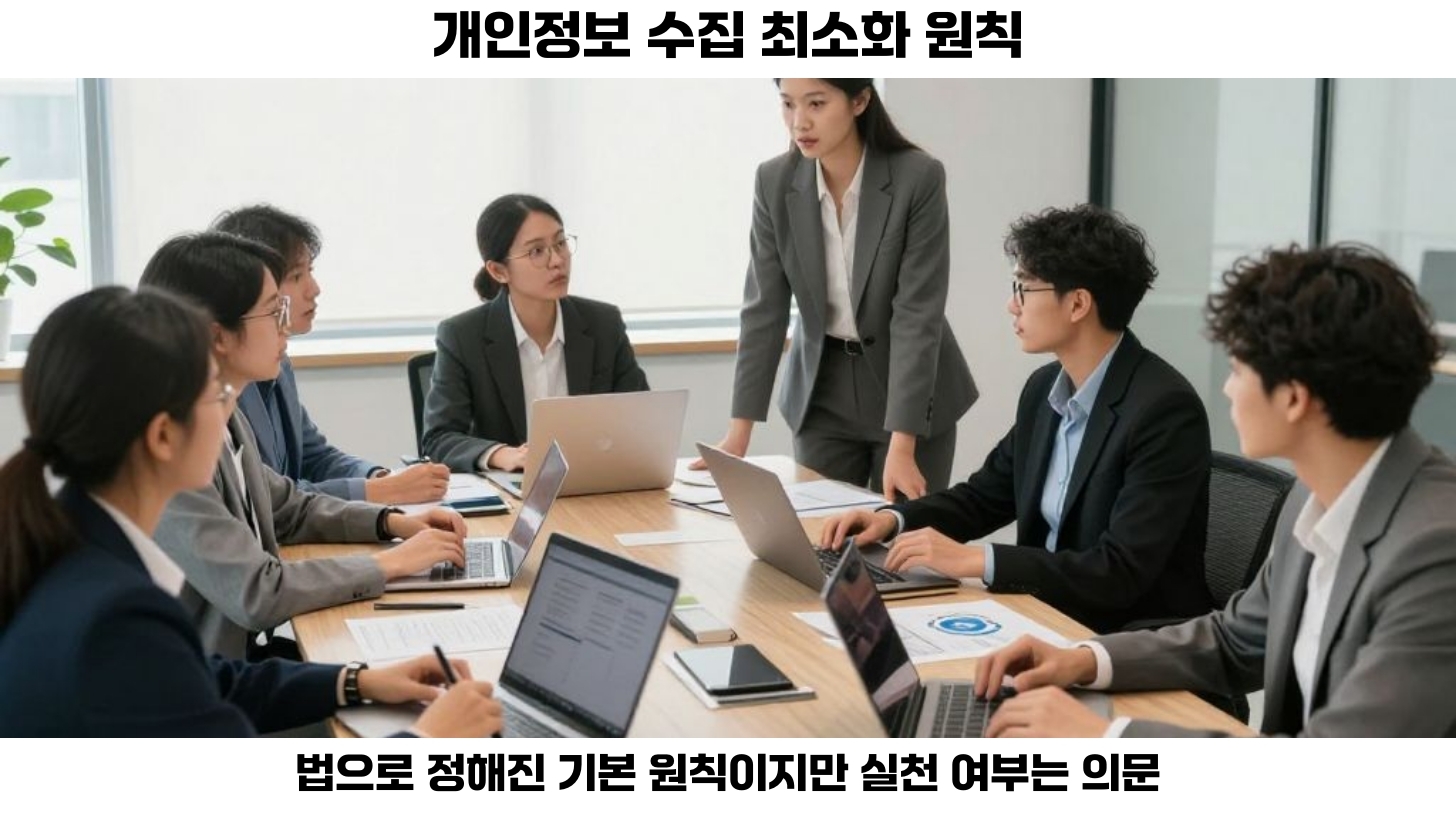첫번째, 개인정보 수집 최소화는 정보를 수집하는 모든 기업과 기관에서 지켜야 할 기본 원칙으로 자리 잡았습니다. 두번째, 한국의 개인정보 보호법에 따라, 개인정보를 수집할 때는 목적에 필요한 최소한의 정보만 수집하도록 규정되고 있습니다. 세번째, 이는 개인의 자유와 권리를 존중하기 위한 중요한 조치입니다. 네번째, 하지만 정작 실천 수준에서 이러한 최소화 원칙이 제대로 이행되고 있는지에 대한 의문이 제기되고 있습니다.