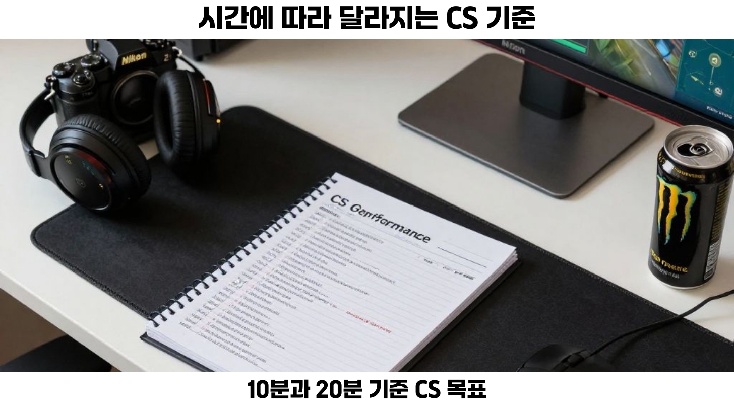 세번째 각각의 포지션에서 차별화된 CS 목표치를 설정해야 합니다.