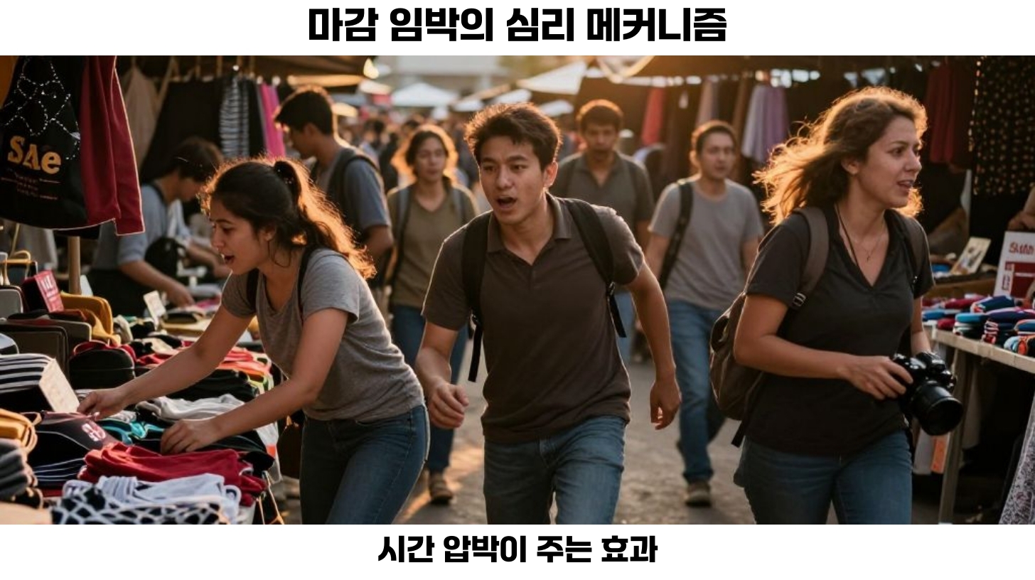 첫번째, 마감 임박과 품절 임박은 사람의 심리에 깊숙이 작용하여 행동을 유도하는 강력한 도구입니다.