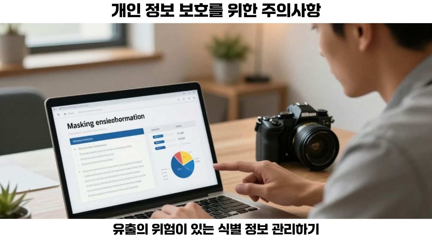 전체 이미지를 그대로 공개하기보다는 최소한의 필요한 정보만을 공개하고 나머지는 삭제하거나 마스킹하는 것이 좋습니다.